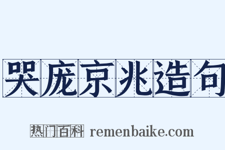 哭庞京兆造句是什么意思的图片